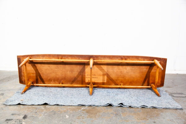 Mid Century Modern Coffee Table Surfboard Walnut Lane Long Large Vintage 72" in - Image 8