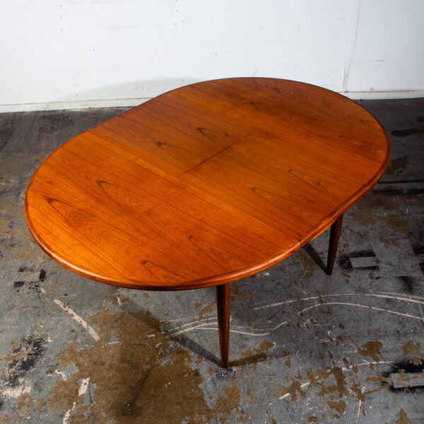 Mid Century Danish Modern Dining Table G plan Ib Kofod Larsen Oval Teak Fresco Accordion Leaf Extension - Image 3