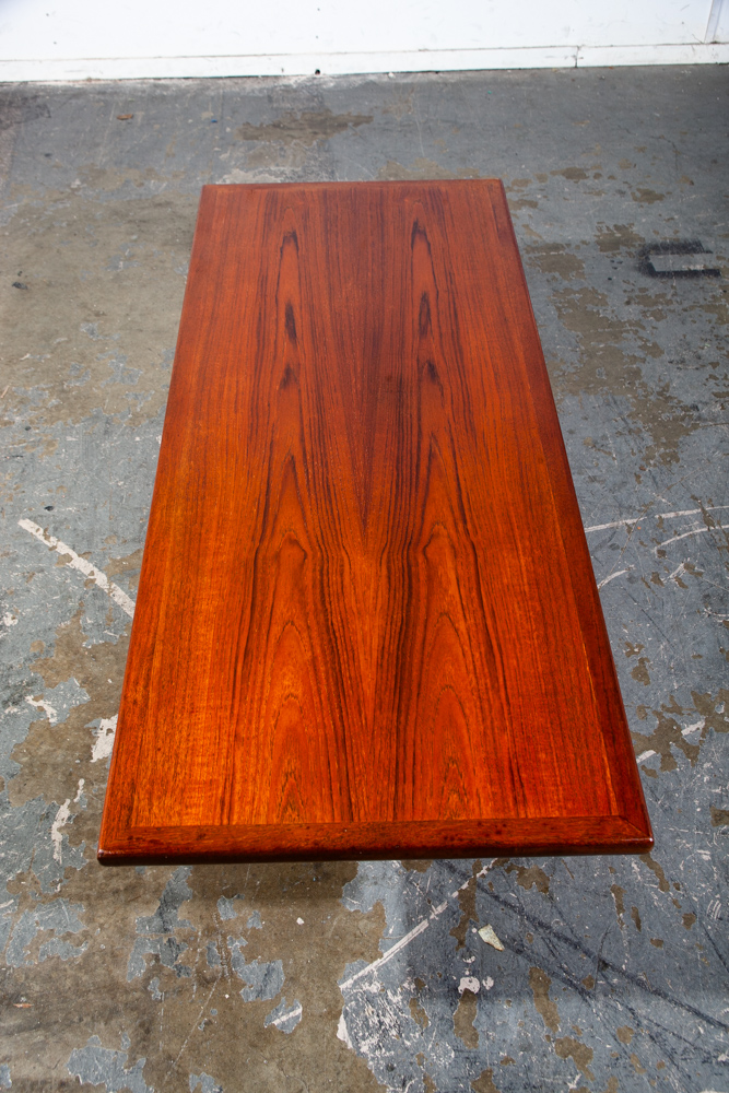 Mid Century Danish Modern Coffee Table Solid Teak KT Kristiansen Thomassen Denmark Surfboard Wide Large - Image 6