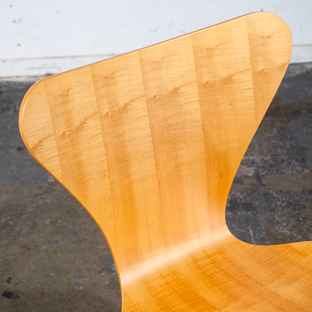 Mid Century Modern Chair Set 8 Dining Arne Jacobsen Fritz Hansen Series 7 3107 Maple Wood Chrome - Image 9