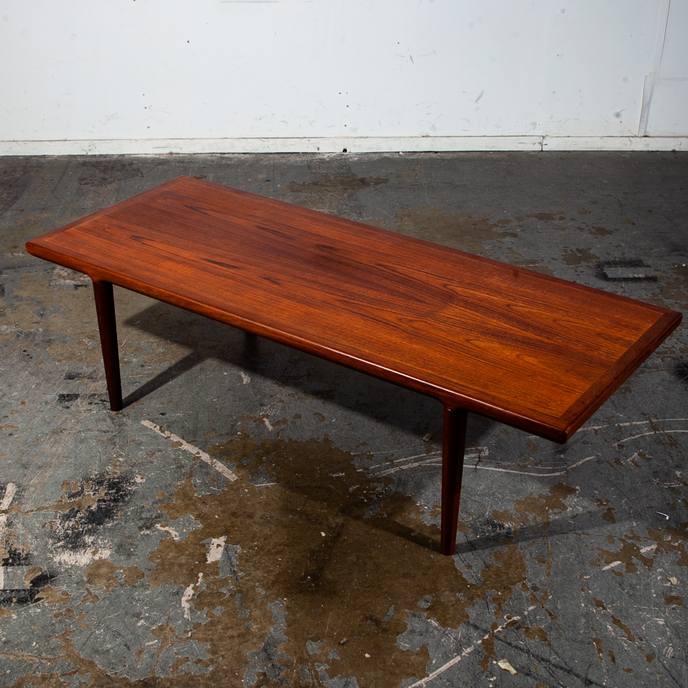 Mid Century Danish Modern Coffee Table Solid Teak KT Kristiansen Thomassen Denmark Surfboard Wide Large - Image 3