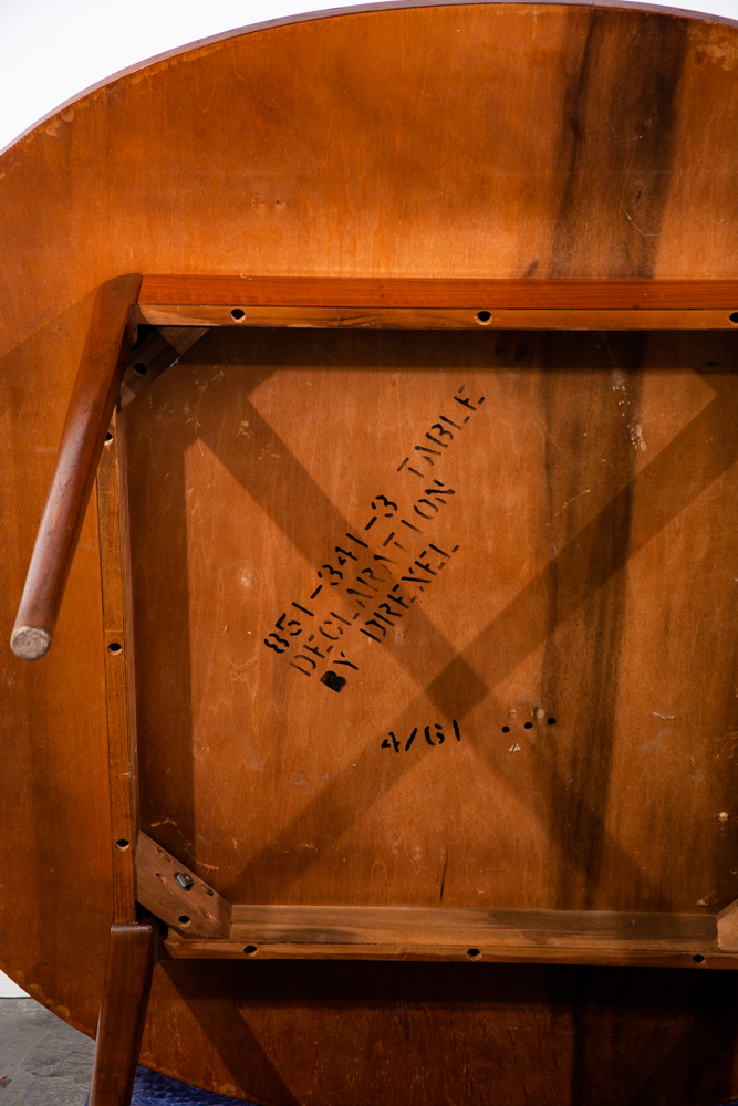 Mid Century Danish Modern Declaration Game Table Solid Walnut Kipp Stewart Drexel Round - Image 10