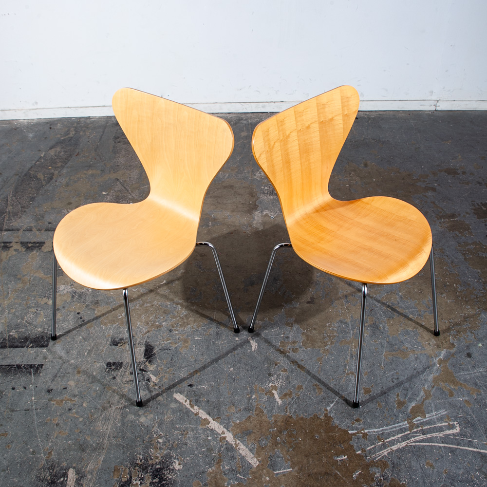 Mid Century Modern Chair Set 4 Dining Arne Jacobsen Fritz Hansen Series 7 3107 - Image 9