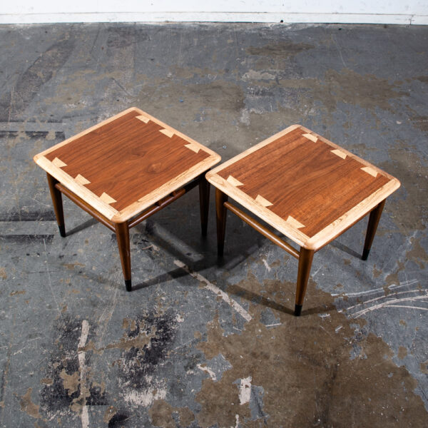 Mid Century Modern End Tables Side Nightstand Pair Lane Acclaim Restored Square Vintage - Image 3