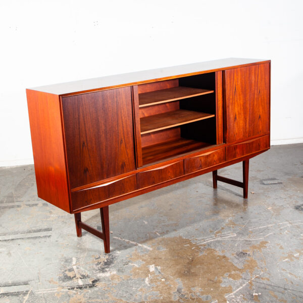 Mid Century Danish Modern Sideboard Credenza Hutch Teak Forsigtig Denmark Storag - Image 3