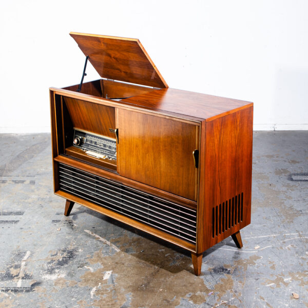 Mid Century Modern Stereo Console Telefunken Royal Opus Record Player Radio Mcm Grundig Zenith Serviced Working Walnut - Image 3