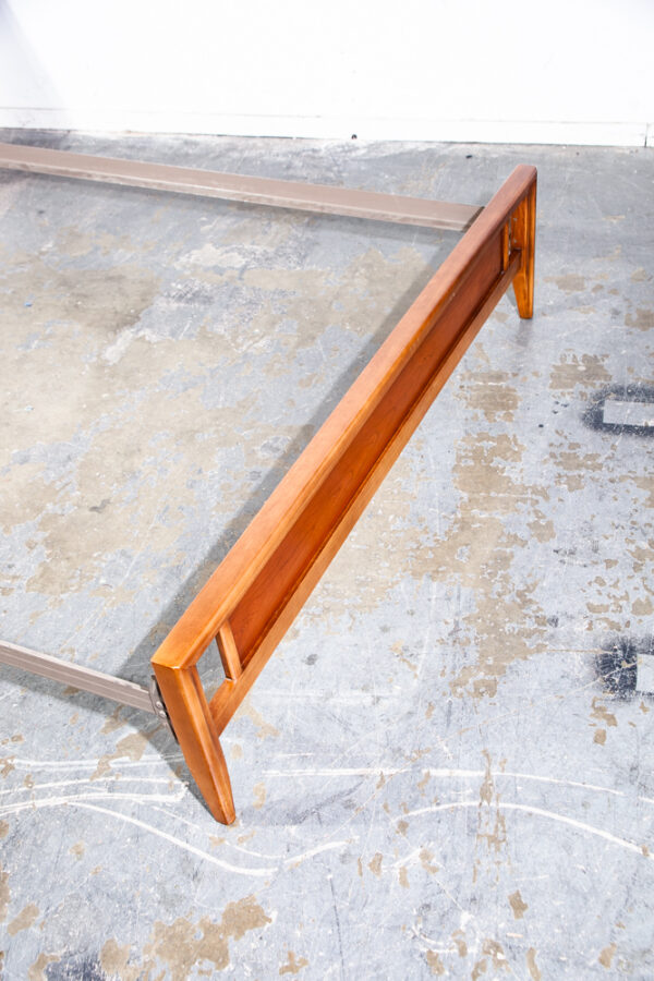 Mid Century Modern Bed Frame Headboard Footboard Full Size Danish Vintage Cherry - Image 7