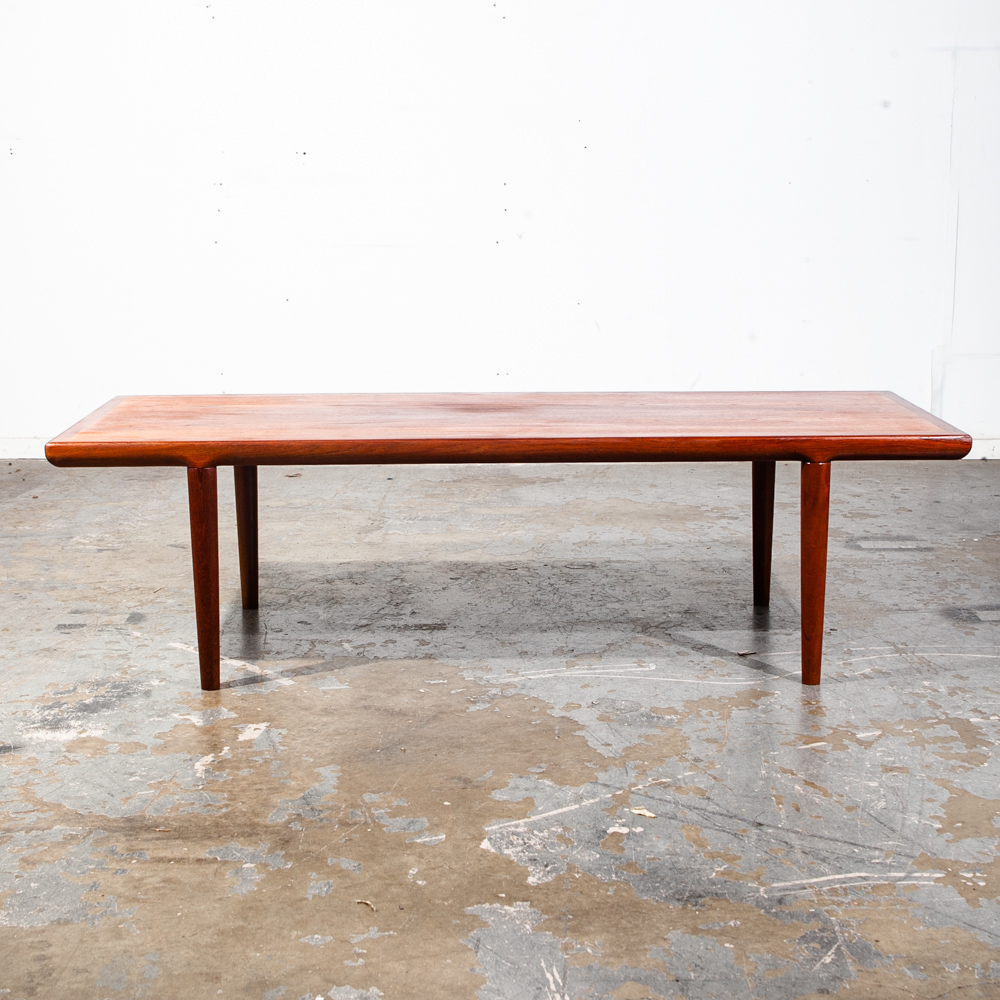 Mid Century Danish Modern Coffee Table Solid Teak KT Kristiansen Thomassen Denmark Surfboard Wide Large - Image 5