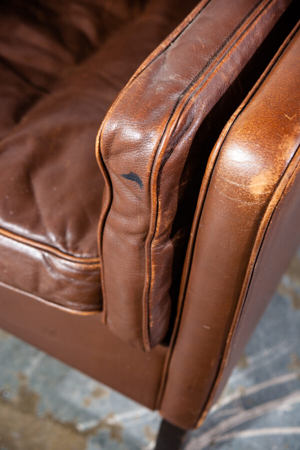 Mid Century Danish Modern Leather Armchair Borge Mogensen Fredericia Vintage - Image 8