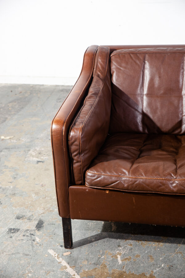Mid Century Danish Modern Leather Armchair Borge Mogensen Fredericia Vintage - Image 6