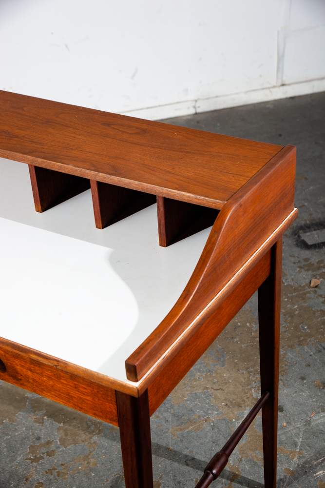 Mid Century Modern Desk Office Drexel Declaration Kipp Stewart Writing Walnut M - Image 11