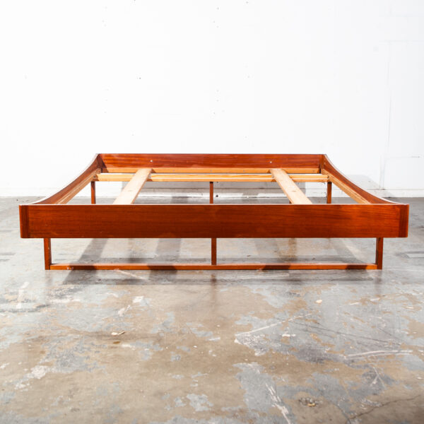Mid Century Danish Modern Bed Frame Queen Size Teak Floating Denmark Design MCM