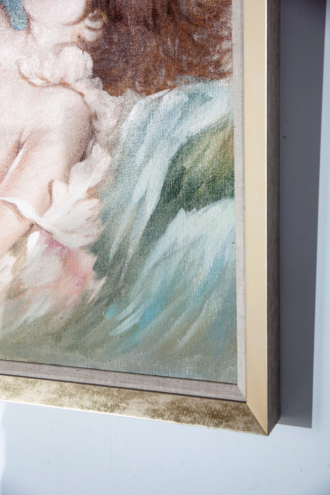 Mid Century Modern Painting Original Art Nude Woman Signed Framed Paint 38.5x27 Woman Portrait - Image 8