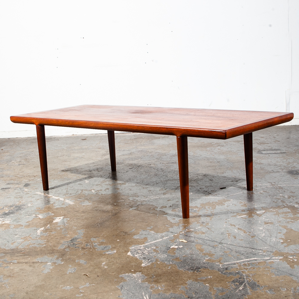 Mid Century Danish Modern Coffee Table Solid Teak KT Kristiansen Thomassen Denmark Surfboard Wide Large - Image 4