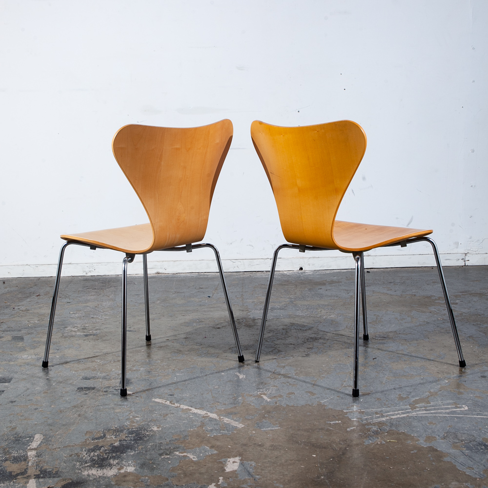 Mid Century Modern Chair Set 4 Dining Arne Jacobsen Fritz Hansen Series 7 3107 - Image 11