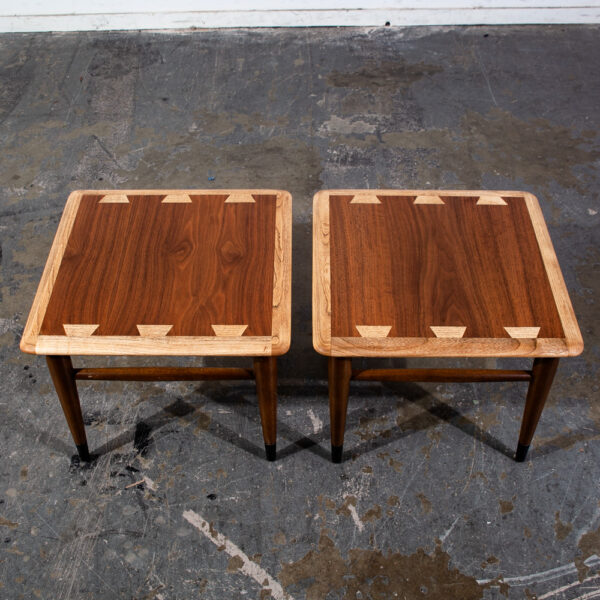Mid Century Modern End Tables Side Nightstand Pair Lane Acclaim Restored Square Vintage