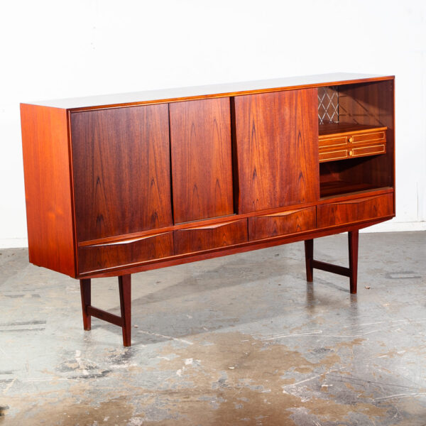 Mid Century Danish Modern Sideboard Credenza Hutch Teak Forsigtig Denmark Storag - Image 4