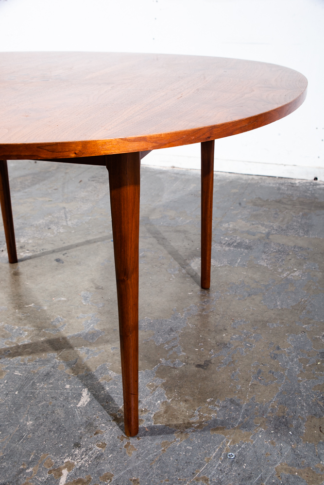 Mid Century Danish Modern Declaration Game Table Solid Walnut Kipp Stewart Drexel Round - Image 5
