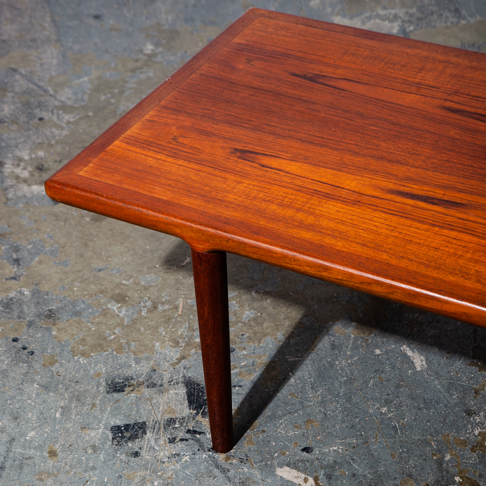 Mid Century Danish Modern Coffee Table Solid Teak KT Kristiansen Thomassen Denmark Surfboard Wide Large - Image 9