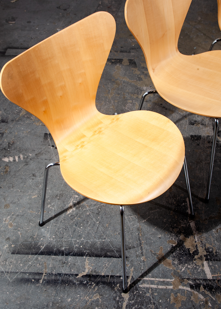 Mid Century Modern Chair Set 4 Dining Arne Jacobsen Fritz Hansen Series 7 3107 - Image 8