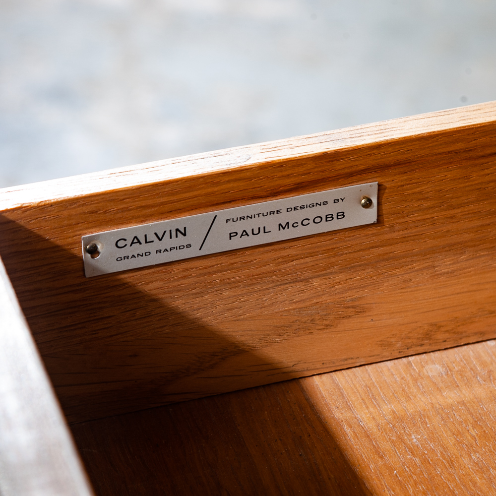 Mid Century Modern Nightstand End Tables Pair Paul McCobb Calvin Linear Walnut - Image 5