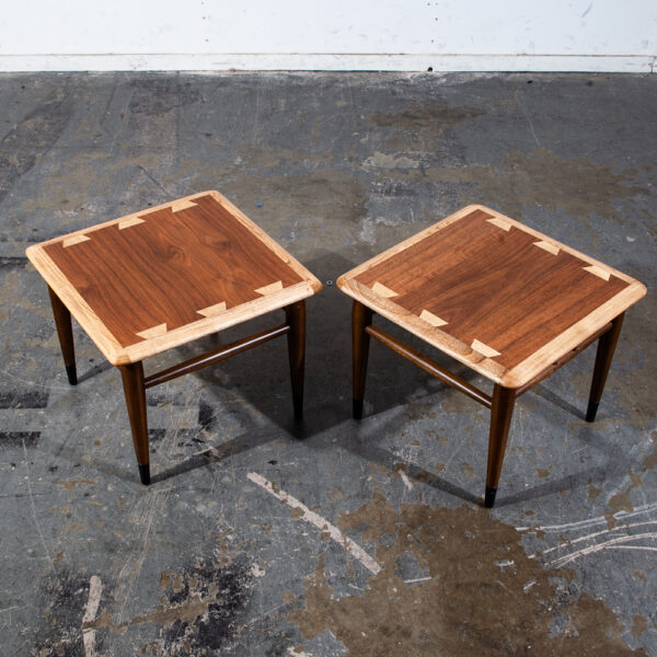 Mid Century Modern End Tables Side Nightstand Pair Lane Acclaim Restored Square Vintage - Image 2