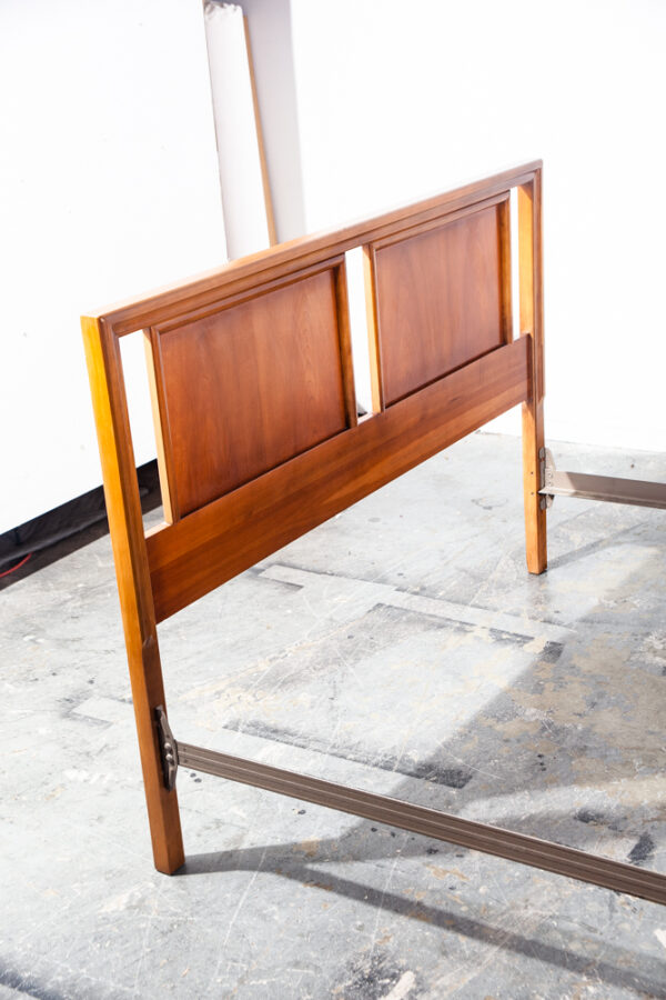 Mid Century Modern Bed Frame Headboard Footboard Full Size Danish Vintage Cherry - Image 5