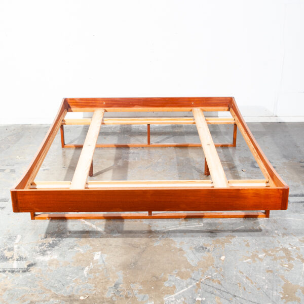 Mid Century Danish Modern Bed Frame Queen Size Teak Floating Denmark Design MCM - Image 2