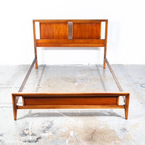 Mid Century Modern Bed Frame Headboard Footboard Full Size Danish Vintage Cherry