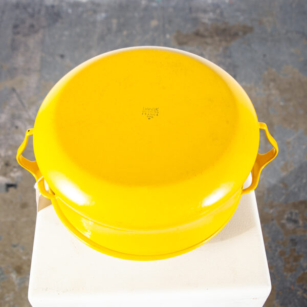 Mid Century Danish Modern Pot Dansk IHQ Jens Quistgaard Yellow Enamel Lid Ware - Image 8