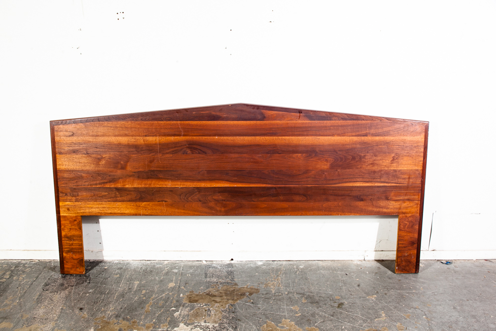 Mid Century Modern Headboard King S Bed Frame Solid Walnut Wood American Vintage Brown Saltman Handcrafted - Image 4