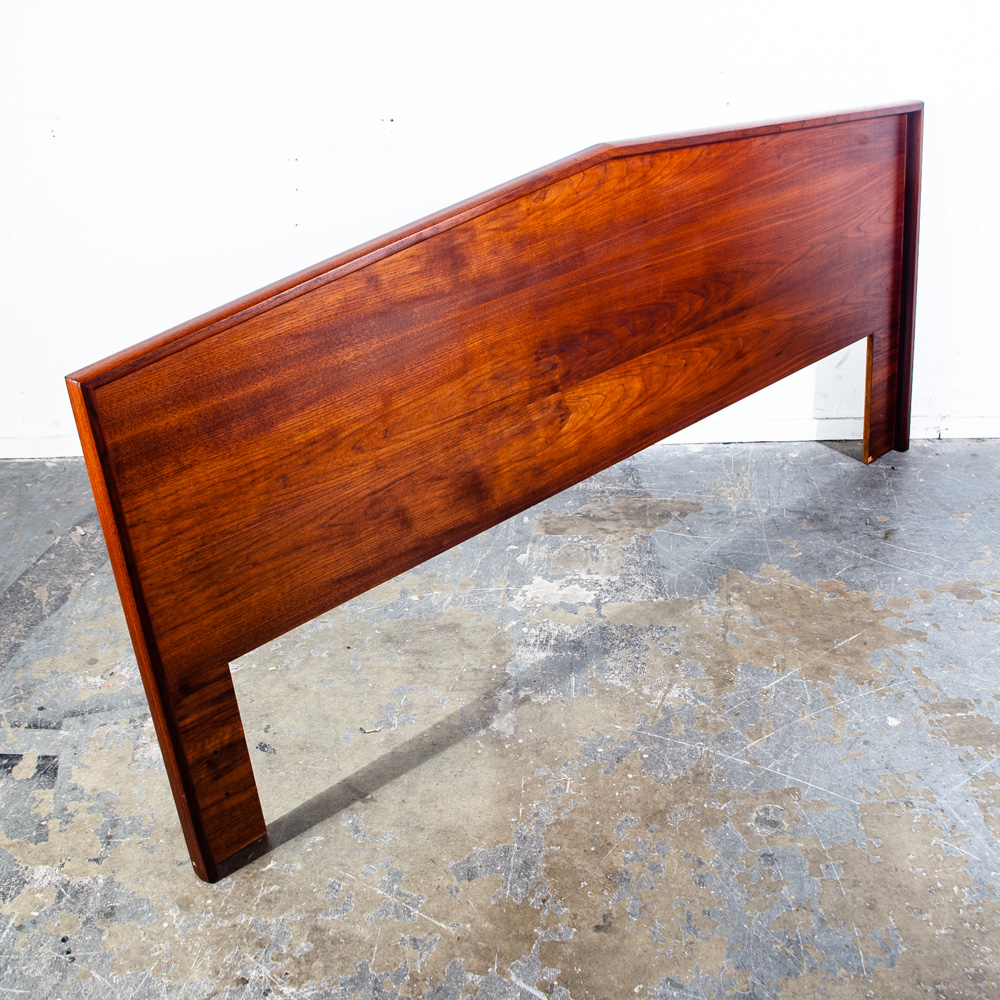 Mid Century Modern Headboard King S Bed Frame Solid Walnut Wood American Vintage Brown Saltman Handcrafted - Image 3