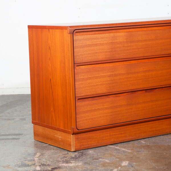 Mid Century Danish Modern Dresser Credenza Solid Teak 6 Drawer Torring Denmark 71.5 W Large - Image 6