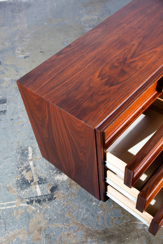 Mid Century Modern Dresser Credenza 12 Drawer Brown Saltman Walnut John Keal Mcm Danish Wide Media - Image 8