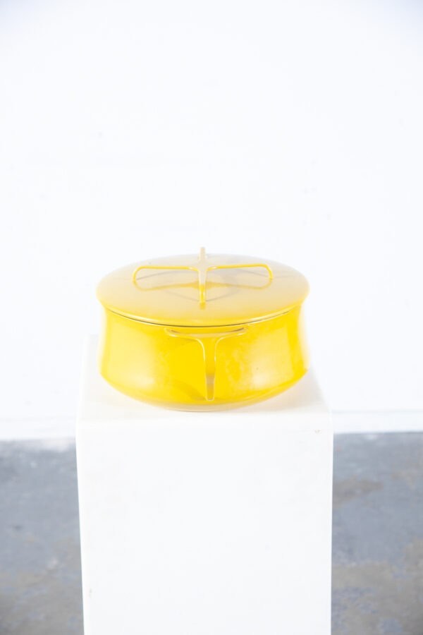 Mid Century Danish Modern Pot Dansk IHQ Jens Quistgaard Yellow Enamel Lid Ware - Image 11