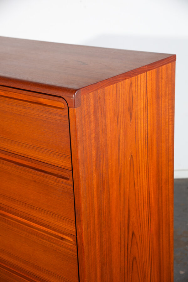 Mid Century Danish Modern Highboy Dresser Torring 6 Drawer Solid Teak Wood Vintage NM Denmark - Image 7