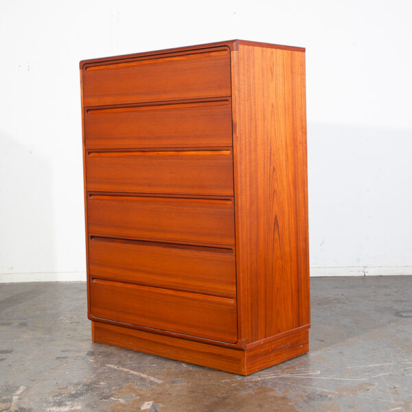 Mid Century Danish Modern Highboy Dresser Torring 6 Drawer Solid Teak Wood Vintage NM Denmark