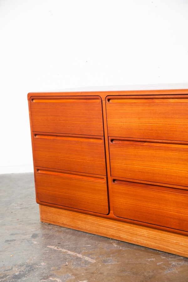 Mid Century Danish Modern Dresser Credenza Solid Teak 6 Drawer Torring Denmark - Image 9