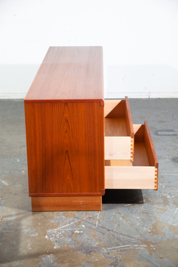Mid Century Danish Modern Dresser Credenza Solid Teak 6 Drawer Torring Denmark 71.5 W Large - Image 4