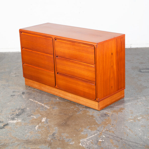 Mid Century Danish Modern Dresser Credenza Solid Teak 6 Drawer Torring Denmark - Image 2