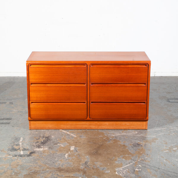 Mid Century Danish Modern Dresser Credenza Solid Teak 6 Drawer Torring Denmark - Image 4