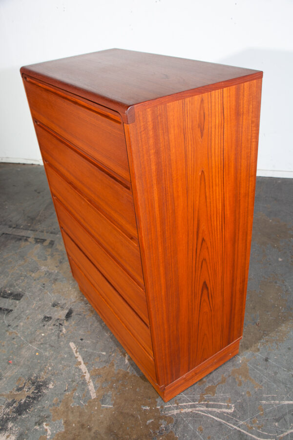 Mid Century Danish Modern Highboy Dresser Torring 6 Drawer Solid Teak Wood Vintage NM Denmark - Image 6