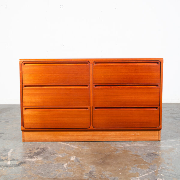 Mid Century Danish Modern Dresser Credenza Solid Teak 6 Drawer Torring Denmark