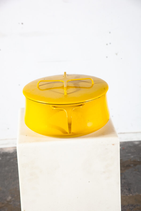 Mid Century Danish Modern Pot Dansk IHQ Jens Quistgaard Yellow Enamel Lid Ware - Image 10