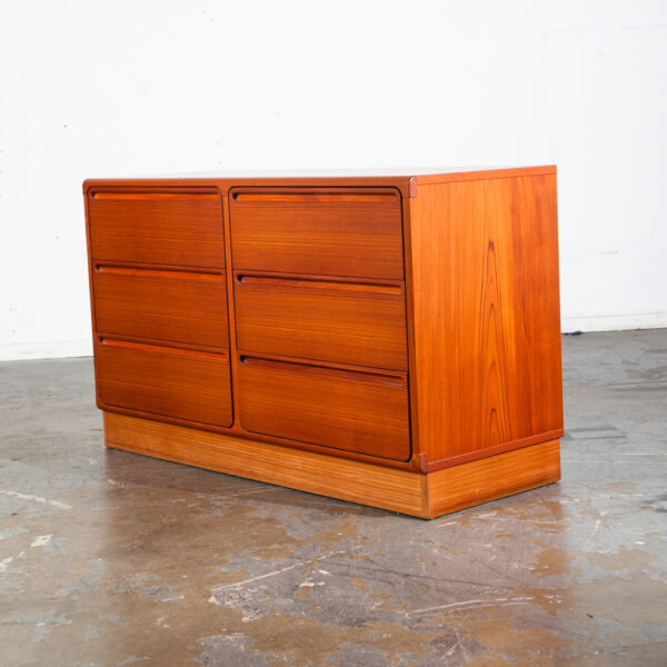 Mid Century Danish Modern Dresser Credenza Solid Teak 6 Drawer Torring Denmark - Image 3