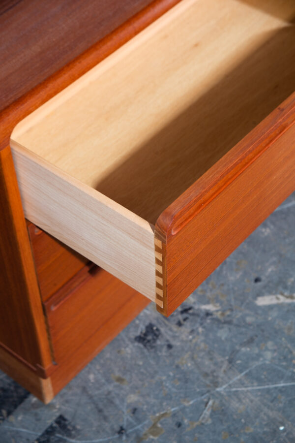 Mid Century Danish Modern Dresser Credenza Solid Teak 6 Drawer Torring Denmark 71.5 W Large - Image 10