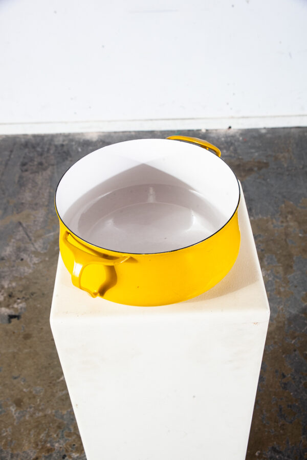 Mid Century Danish Modern Pot Dansk IHQ Jens Quistgaard Yellow Enamel Lid Ware - Image 6