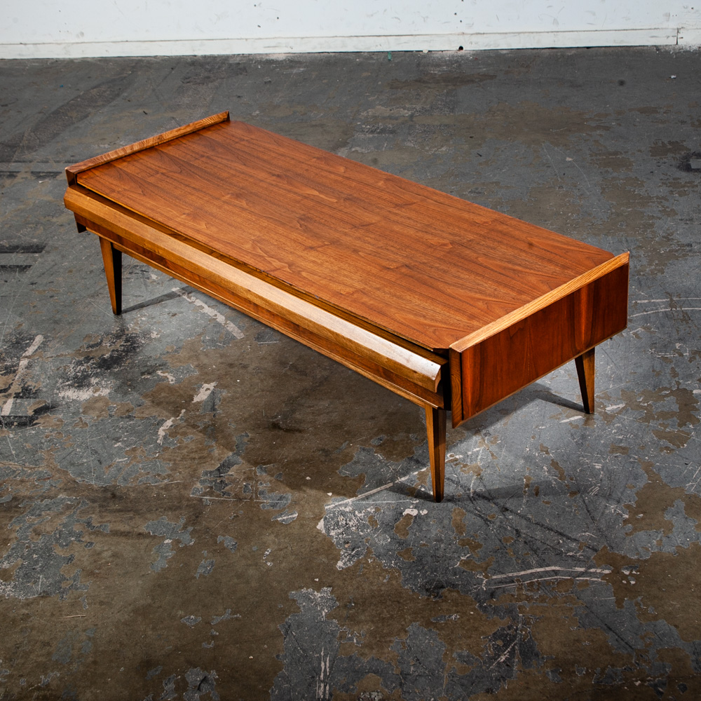 Mid Century Modern Coffee Table Lane First Edition Storage Single Drawer Danish Wide Vintage Danish Denmark
