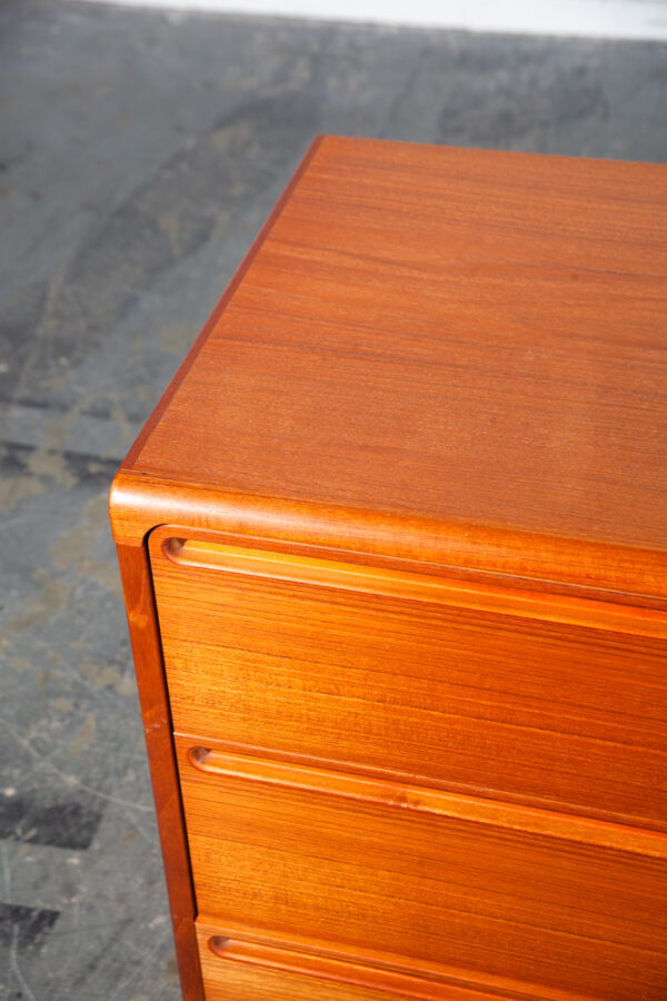 Mid Century Danish Modern Dresser Credenza Solid Teak 6 Drawer Torring Denmark - Image 8