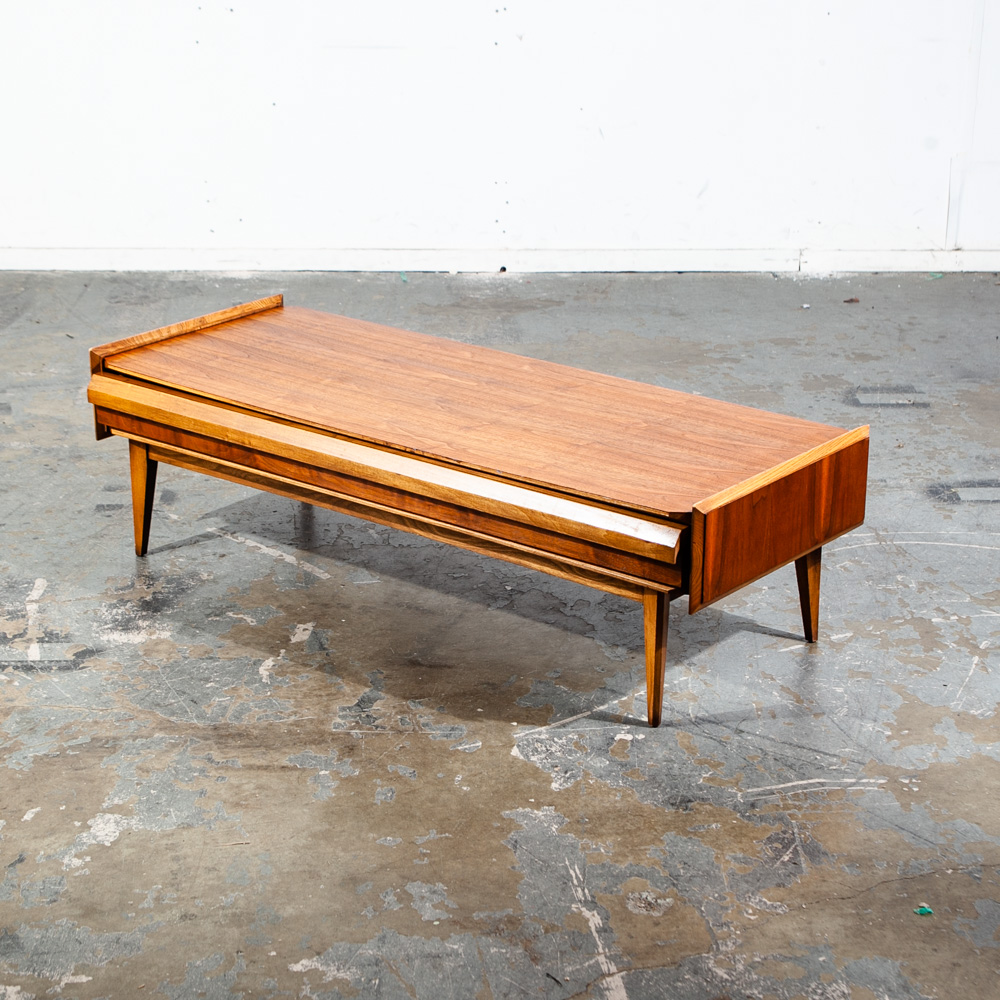 Mid Century Modern Coffee Table Lane First Edition Storage Single Drawer Danish Wide Vintage Danish Denmark - Image 5